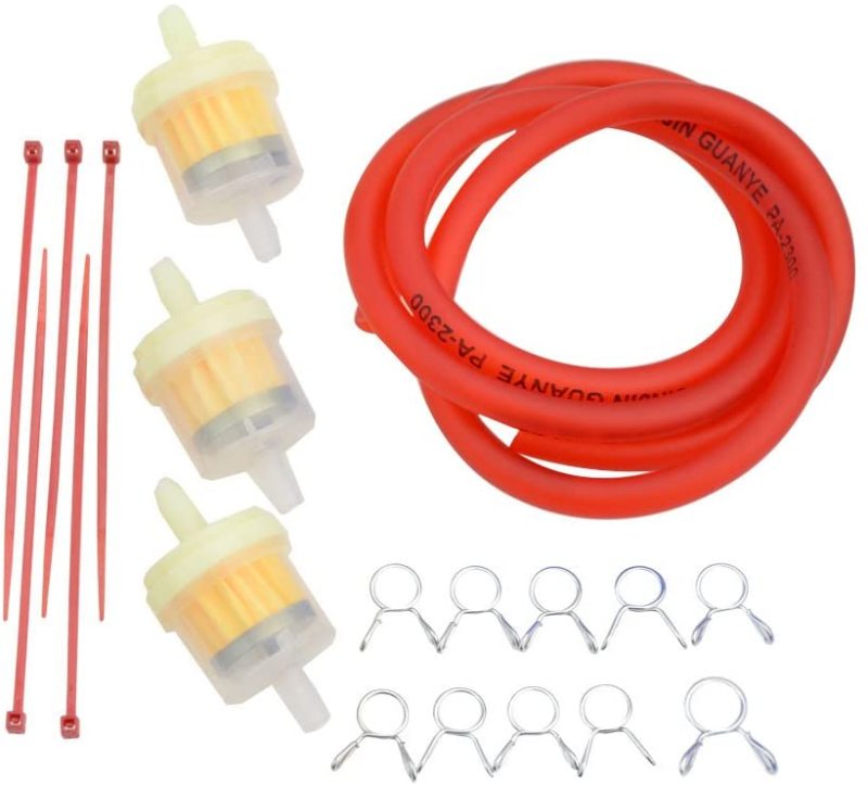 GOOFIT yellow moto Fuel Filter Line Spring Clips Clamps Tube Hose Inner Dia Motorcycle Oil Gasoline Universal Dirt ATV Moped Scooters Pack Pocket bike