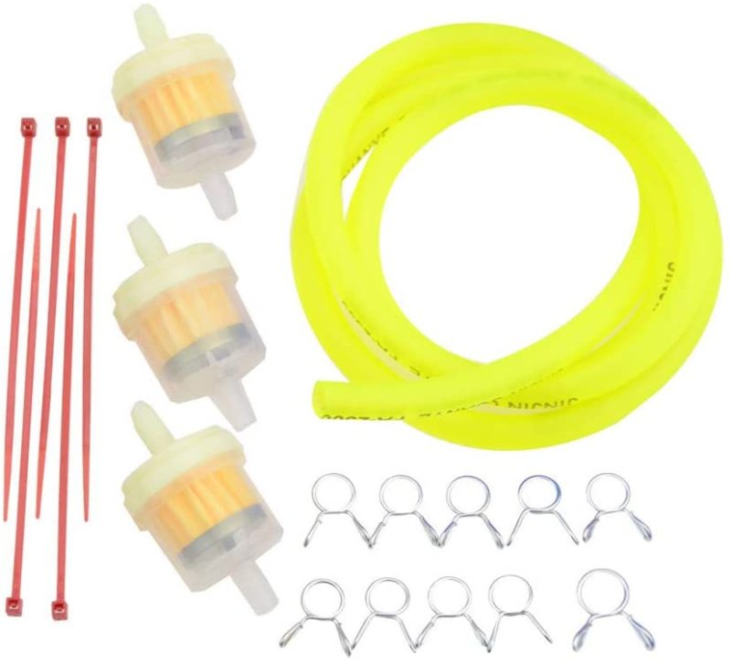 GOOFIT yellow moto Fuel Filter Line Spring Clips Clamps Tube Hose Inner Dia Motorcycle Oil Gasoline Universal Dirt ATV Moped Scooters Pack Pocket bike
