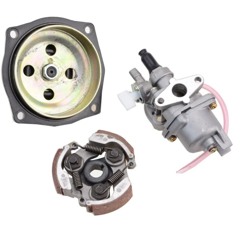 GOOFIT Carburetor with Gear Box Clutch Pad Replacement For 2 stroke 47cc 49cc Pocket Bike Mini Scooter