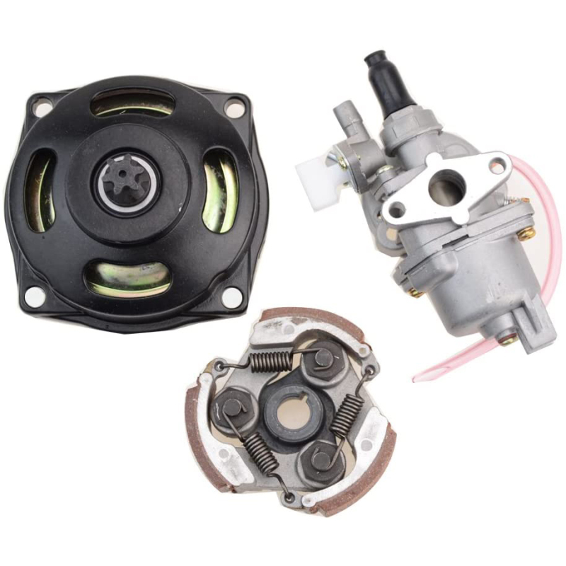 GOOFIT Carburetor with Gear Box Clutch Pad Replacement For 2 stroke 47cc 49cc Pocket Bike Mini Scooter