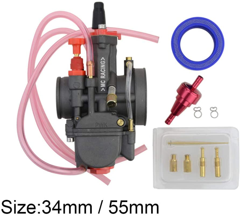 GOOFIT 34mm PKW Carburetor Motorcycle Carb Racing with The Piece Of CNC Replacement For The Courtyard of the Dirt Bike