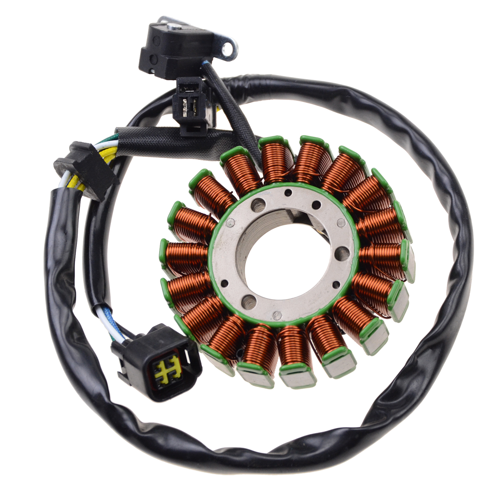 GOOFIT Statore Magneto A 18 Bobine Per Moto – Ricambio Generatore Di Accensione Per Yamaha YZF R3 (2019-2021), R25, MT03, MT25 – Diametro 108mm - 4