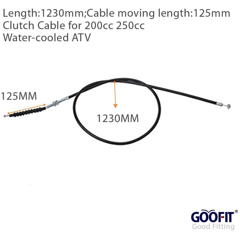 GOOFIT 48.43&quot; Clutch Cable Replacement for 200cc 250cc Water-cooled ATV Dirt Bike Pit Bike Motorcycle