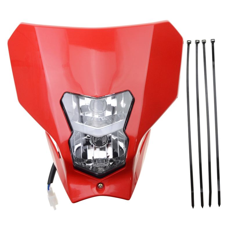 GOOFIT S2 12V 35W Motorcycle Fairings Headlight Lamp Light Replacement For CRF450L 2019-2020 CRF450XR Dirt Bike Pit Bike Red