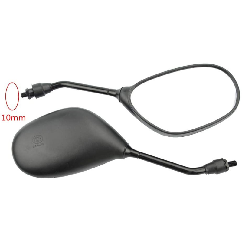 GOOFIT 10mm Motorcycle Rear View Mirror Black Plastic Side Mirrors Replacement for 50cc 70cc 90cc 110cc 125cc 150cc 200cc 250cc ATV Scooter Mopeds