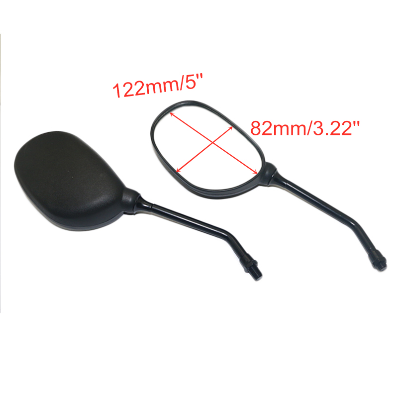 GOOFIT 8mm Sideview Mirror Rearview Black with Clamp Adaptor Replacement for Motorcycle Off Road Motorbike Scooter