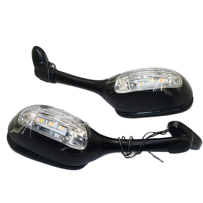 GOOFIT Sideview Mirror Rearview Mirror with LED Turn Signal black Replacement for GSXR1000 2005-2008 GSXR600/750