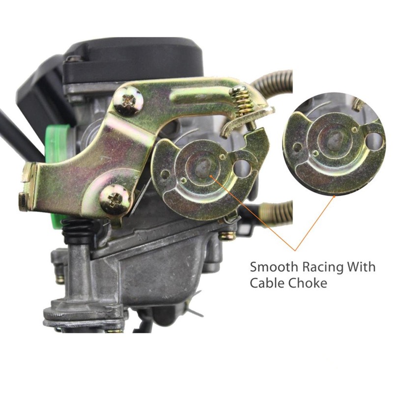 GOOFIT PD18 18mm Carb Carburetor with Accelerator Pump Replacement For Gy6 50cc 139qmb Scooters Mopeds