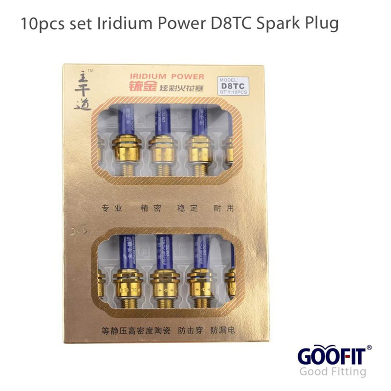 GOOFIT 10pcs Iridium Power D8TC Spark Plug Ignition Plug Replacement For Motorcycle Bike Scooter