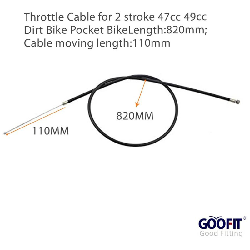 GOOFIT 32.28&quot; Throttle Cable Replacement For 2 Stroke 47cc 49cc ATV Dirt Bike Pocket Bike