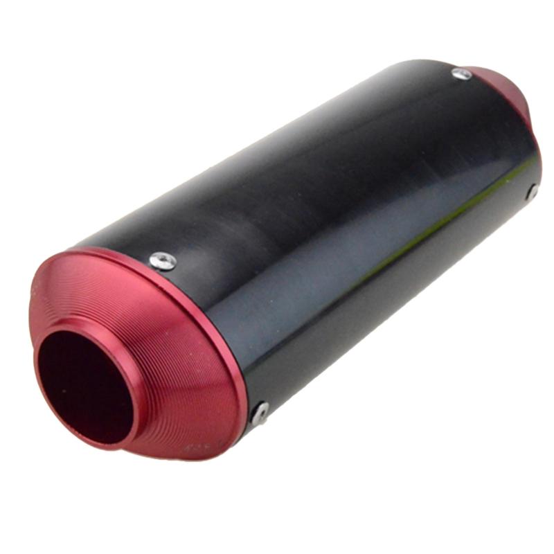 GOOFIT Stainless Steel 1.5 inch Inlet Exhaust Muffler and Slant Cut Exhaust Tip Red