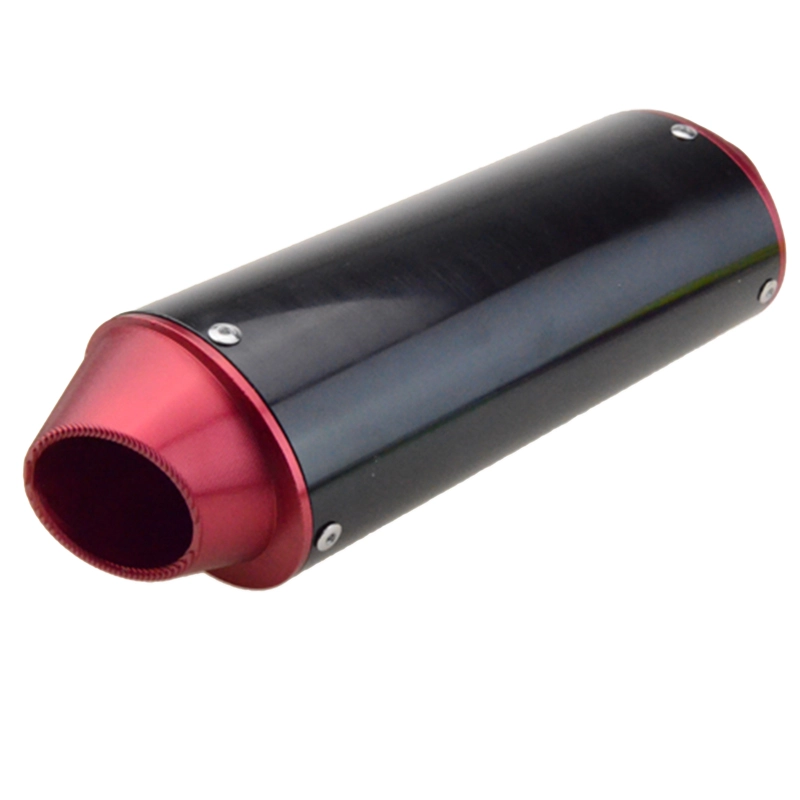 GOOFIT Stainless Steel 1.5 inch Inlet Exhaust Muffler and Slant Cut Exhaust Tip Red