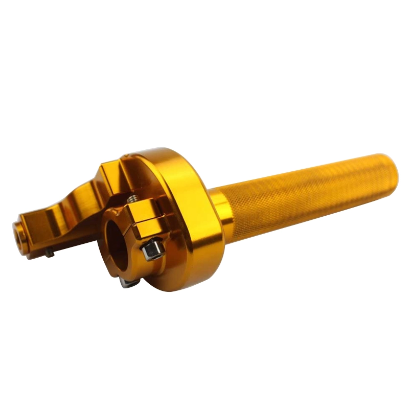 GOOFIT 7/8'' Motorcycle CNC Aluminum Twist Throttle Grips Clamp Replacement For Pit Bike Go Kart Gold