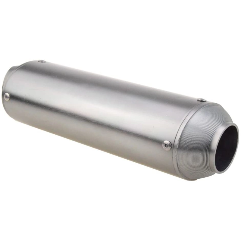 GOOFIT Stainless Steel 1.5 inch Inlet Exhaust Muffler and Slant Cut Exhaust Tip Silver