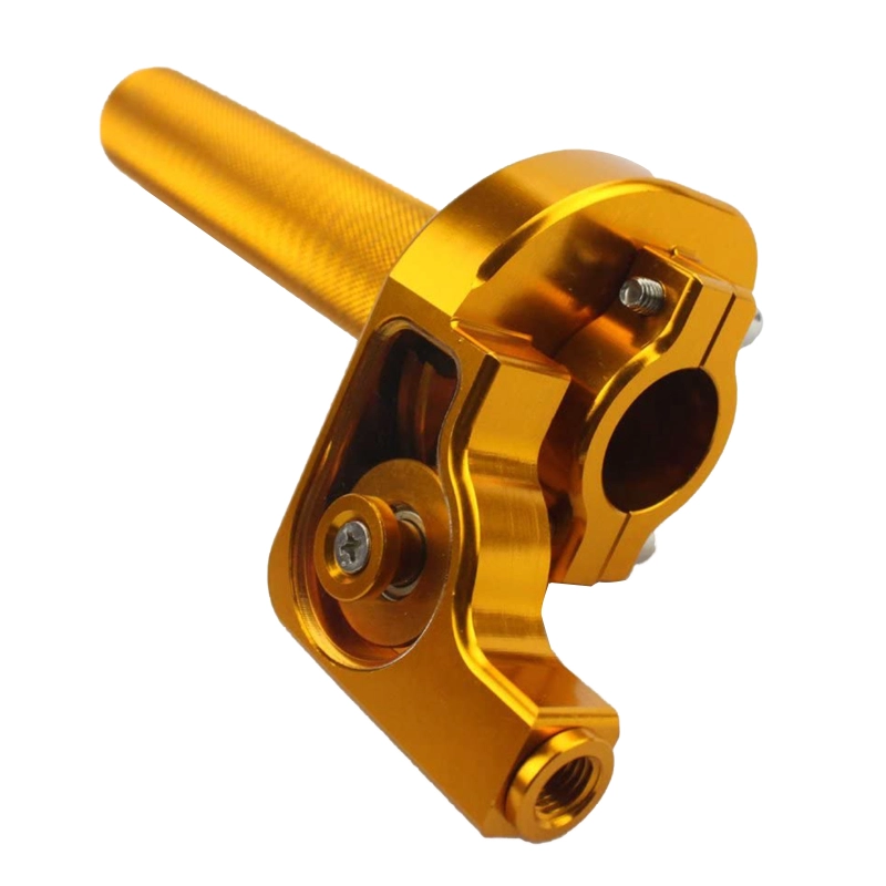 GOOFIT 7/8'' Motorcycle CNC Aluminum Twist Throttle Grips Clamp Replacement For Pit Bike Go Kart Gold