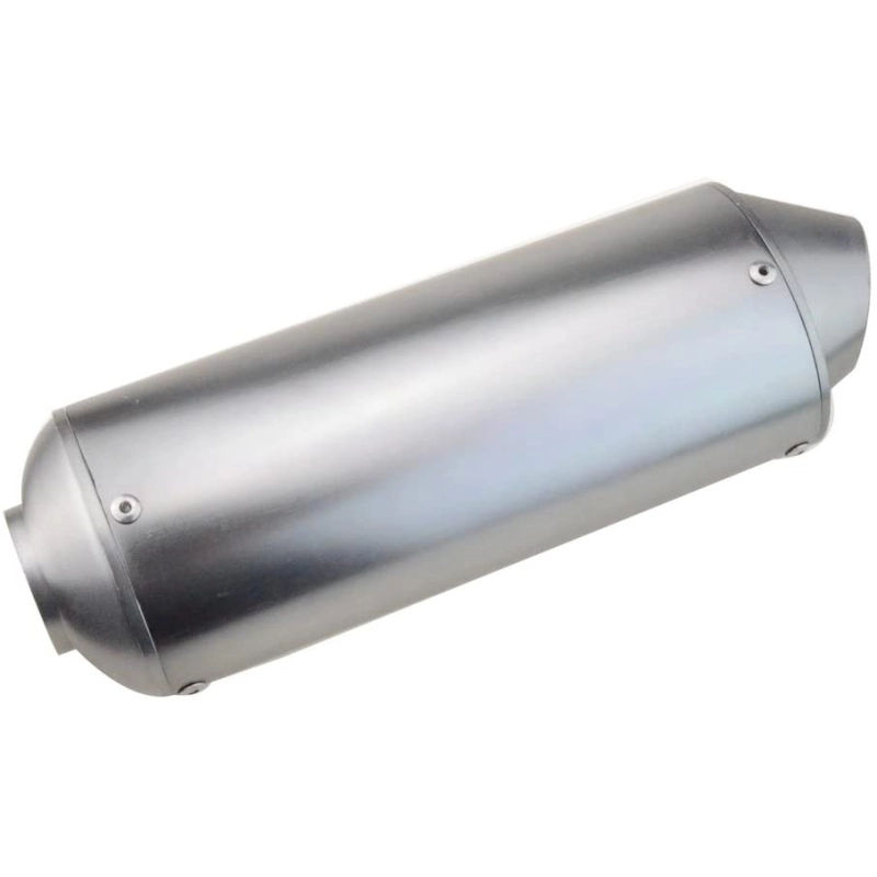 GOOFIT Stainless Steel 1.5 inch Inlet Exhaust Muffler and Slant Cut Exhaust Tip Silver