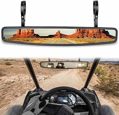 GOOFIT Rearview Mirror Moto Handlebar 50mm with Adapter Replacement For RZR 800 1000 S 900 XP 1000 Talon Off-Road Motocross Black