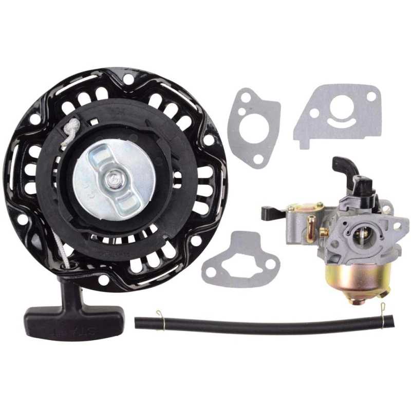 GOOFIT 19mm Carburetor and Pull Starter Replacement For 97cc 2.8hp Mini Baja Doodle Bug DB30 Dirt Bike