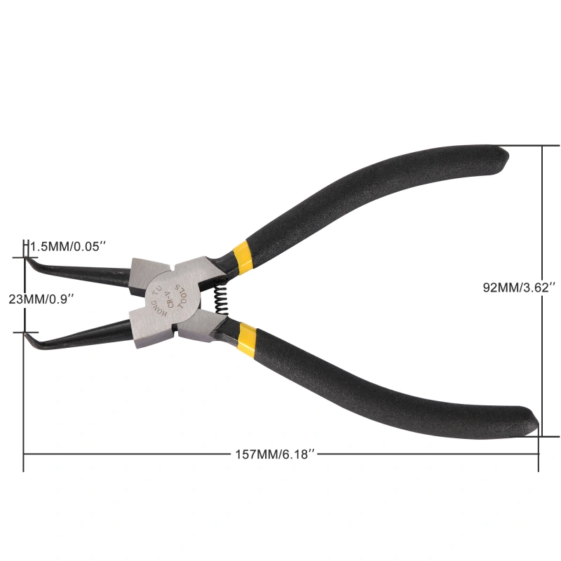 GOOFIT K-06 Hand Tool 90 Degree Tip Yellow Grips Internal Bent Circlip Plier Replacement For Moto ATV Quad Pit Dirt Bike Buggy Go Kart