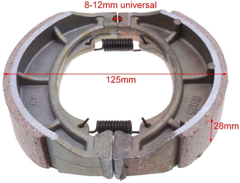 GOOFIT Rear Brake Shoe Replacement For Helix CN250 Elite CH250 Baja DN250 250cc Water Cooled ATV Go Kart Moped Scooters