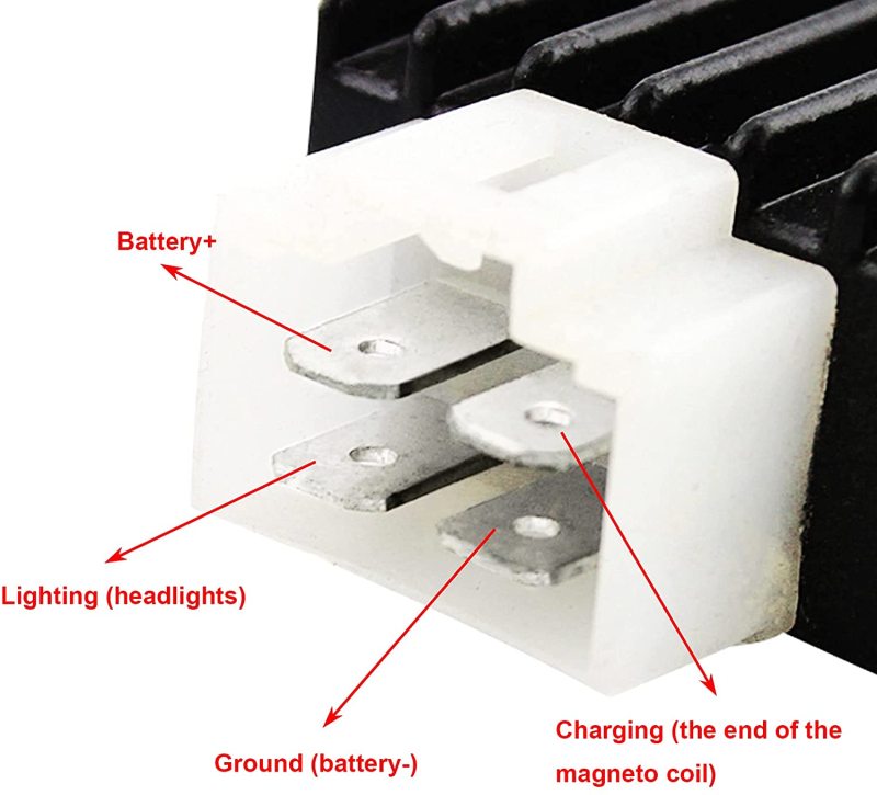 GOOFIT 12V 4-pin Voltage Regulator Rectifier for 50cc 70cc 90cc 110cc 125cc ATV Dirt Bike and Go Kart