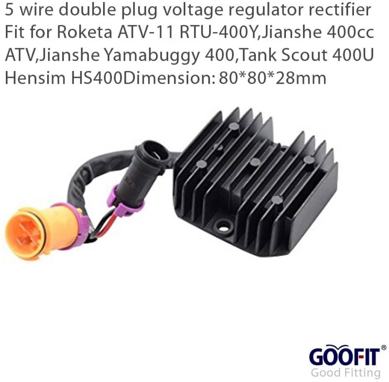 GOOFIT 5 Wire Voltage Regulator Rectifier Replacement For Roketa ATV-11 Jianshe Moutain Lion 400cc ATV Yamabuggy Go Kart