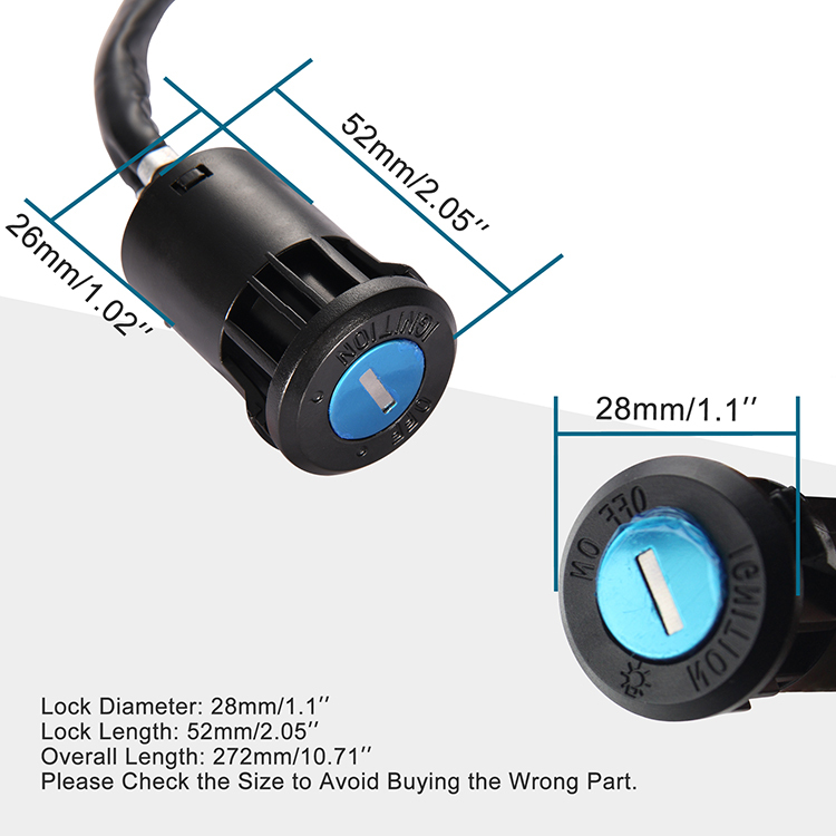 GOOFIT 4 Wires Ignition Switch Key Set with Cap Replacement For 50cc 70cc 90cc 110cc 125cc 150cc 200cc 250cc TaoTao SUNL ATV Dirt Bike Electric Scoote