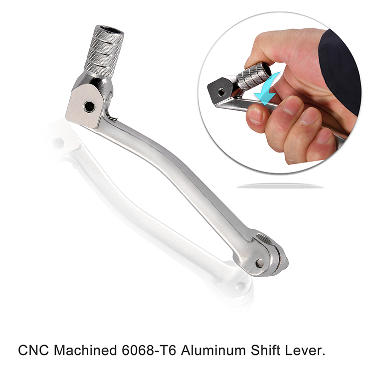 GOOFIT Silver Motorcycle CNC Aluminum Folding Gear Shift Lever Replacement For Most of 110cc Motorcycle ATV Dirt Pit Bikes Parts XR CRF50 CRF70 XR50