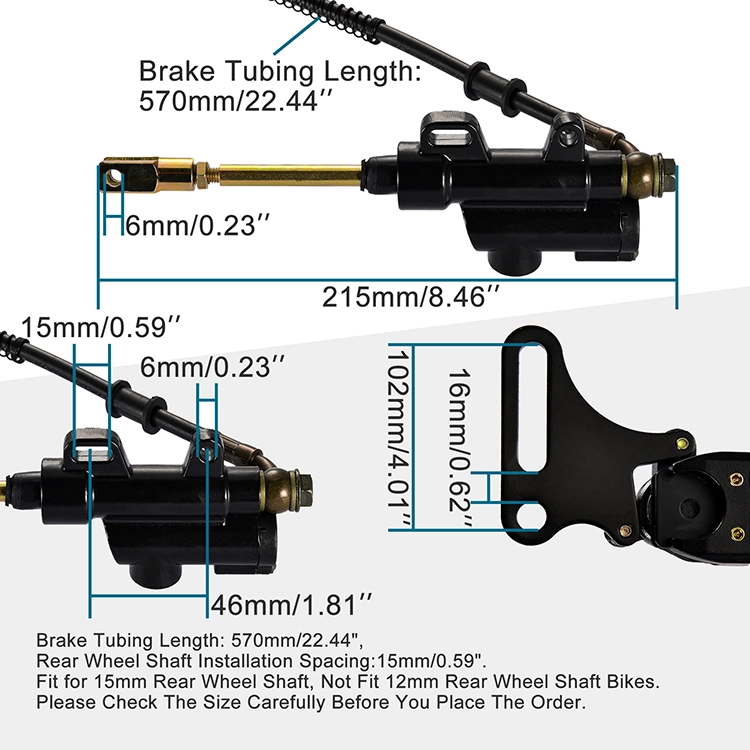 GOOFIT Rear Brake Assembly Master Cylinder Caliper Replacement for SSR 125cc 110cc Pit Dirt Bike Chinese Scooter