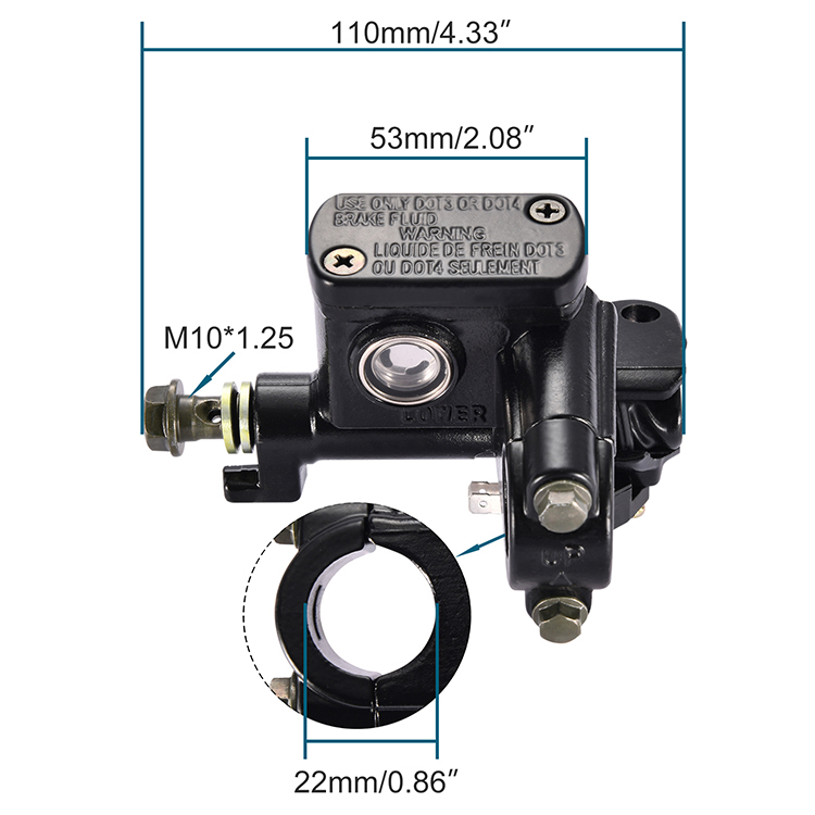 GOOFIT Right Upper Disc Brake Pump Replacement for 50cc 70cc 90cc 110cc 125cc 150cc 200cc 250cc ATV Go Kart