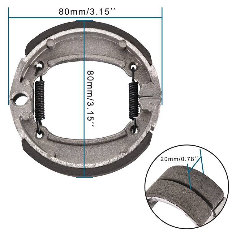 GOOFIT Motorcycle Rear Drum Brake Shoe Replacement For 50cc 70cc ATV Engine Based Scooter