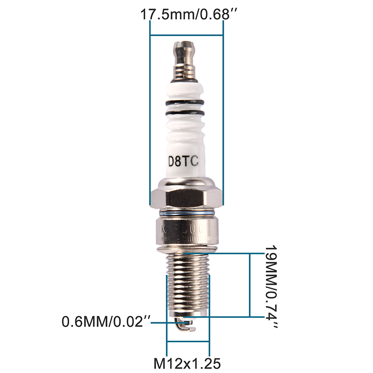 GOOFIT D8TC Spark Plug replacement for 125cc 150cc 200cc 250cc Chinese ATV Dirt Bike Go Kart Moped Scooter (4pcs/set)