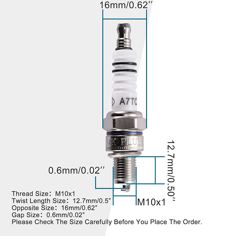 GOOFIT A7TC Spark Plug Replacement For 50cc 70cc 90cc 110cc 125cc 150cc Chinese ATV Dirt Bike Go Kart Moped