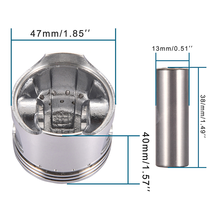 GOOFIT 47mm Piston Ring Piston Pin Kit Replacement for 70cc Horizontal Engine 70cc XR70 CRF70 CT70 XL70 CL70