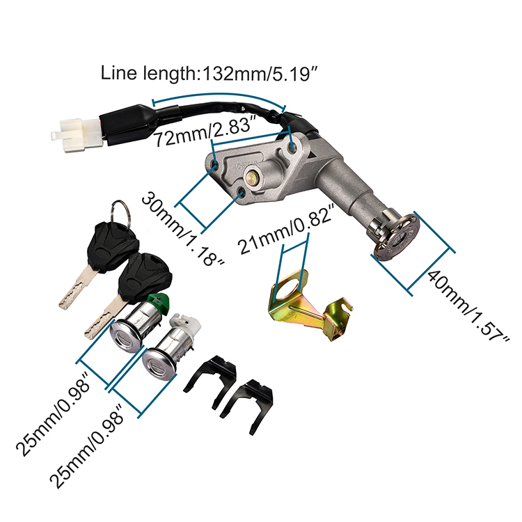 GOOFIT Ignition Switch Key Set Replacement For GY6 150cc Chinese Scooter Moped
