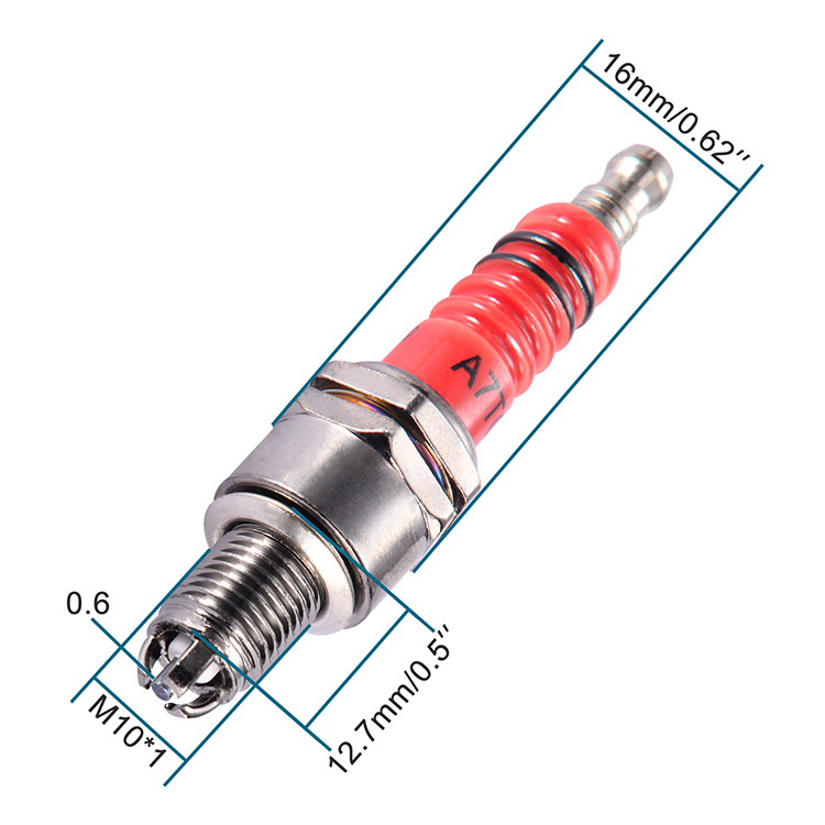 GOOFIT A7TC 3-Electrode Spark Plug Replacement For Motorcycle 50cc 70cc 90cc 110cc ATV 150 Moped Go Kart Scooter Spark Plug