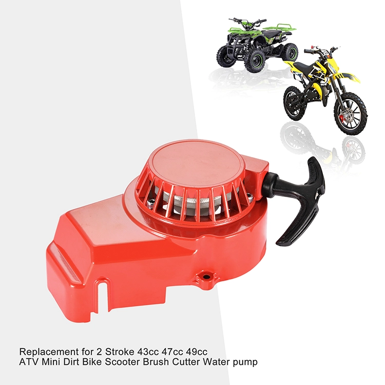 GOOFIT Alloy Pull Start Recoil Starter Replacement for 47cc 49cc Pocket Dirt Bike Mini ATV Red