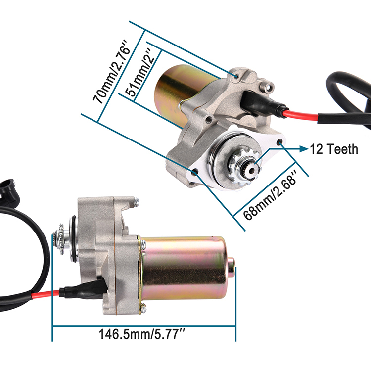 GOOFIT ATV Electric Starter Motor Chinese Down-mounted Engine Motor Replacement For Motorcycle 50cc 70cc 90cc 110cc I St01