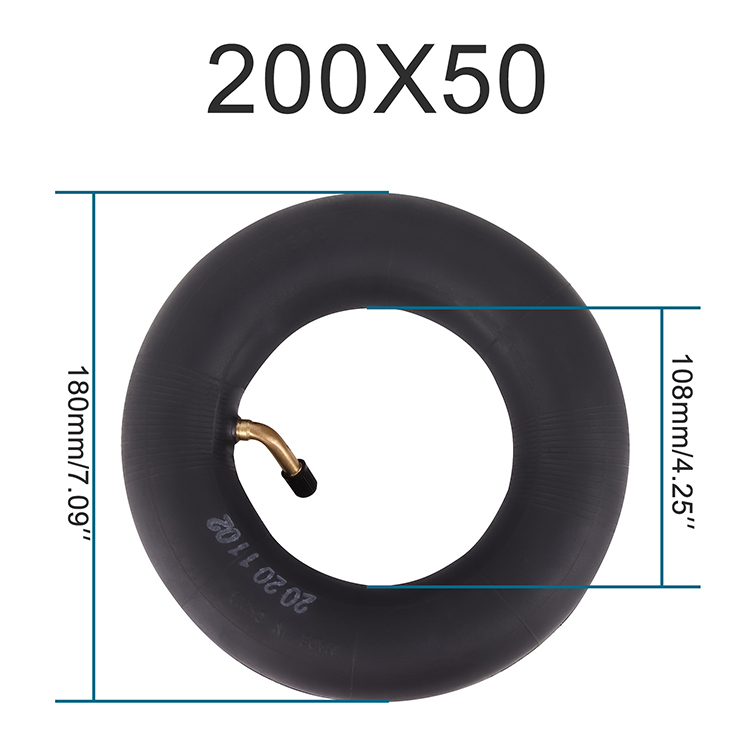 GOOFIT 200X50 Curved Bent Stem Inner Tube Tire Replacement for Electric Scooter Dirt bike