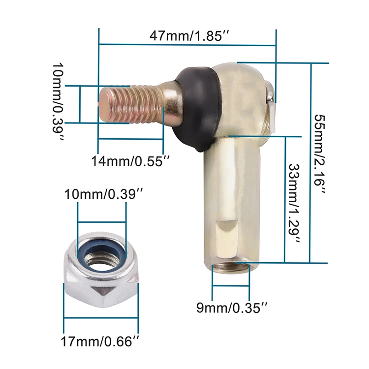 GOOFIT 10mm Tie Rod End Replacement for 50cc 70cc 90cc 110cc 125cc 200cc 250cc ATV Scooter Karting Motocross