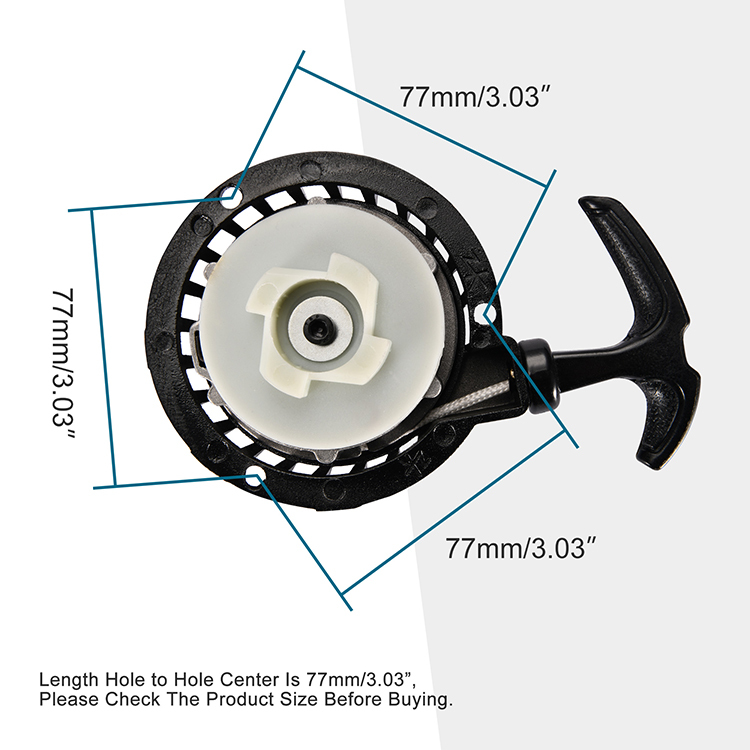 GOOFIT Black Pull Start Recoil Starter Assembly Replacement For 2 Stroke Pocket Bike Dirt Bike