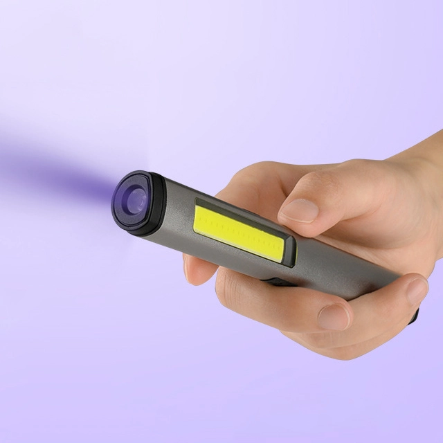 Rechargeable COB Work Light with Portable UV Light and Laser