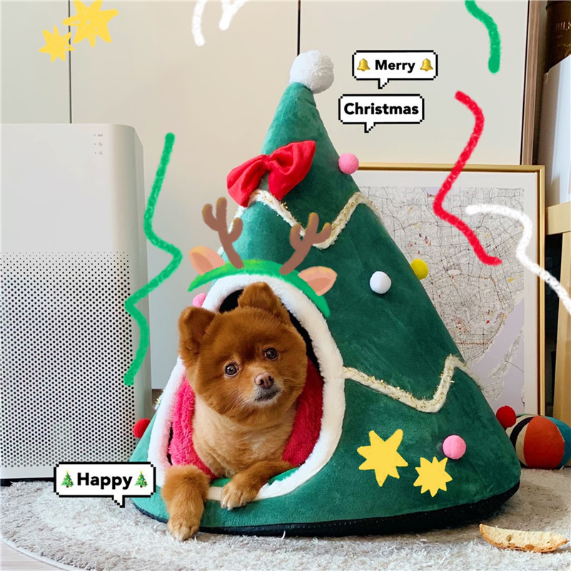 New Design Wholesale Christmas Pet Bed Luxury Novelty Custom Pet Bed Cave Cat Bed