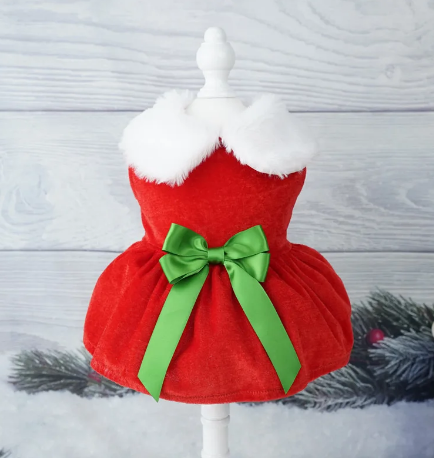 Hight Quality Christmas Dog Princess Dress Autumn And Winter Puppy Dog Christmas Clothes For Small Dogs