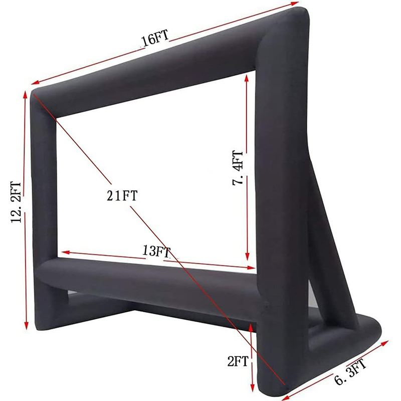 XHYCPY 21 Feet Inflatable Outdoor Projector Movie Screen - Package with Rope, Blower + Tent Stakes - Great for Outdoor Backyard Pool Fun (21 Feet)