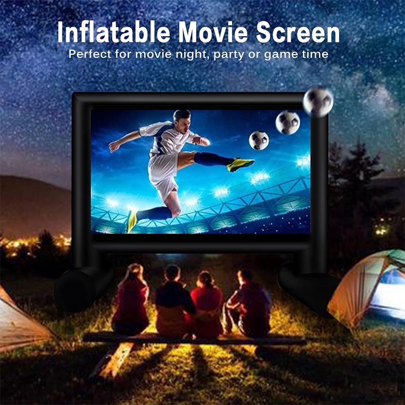 XHYCPY 14 FT Inflatable Projector Movie Screen for Outside, Blow up Projector Screen Front/Rear Projection for Backyard Movie Night Outdoor Party
