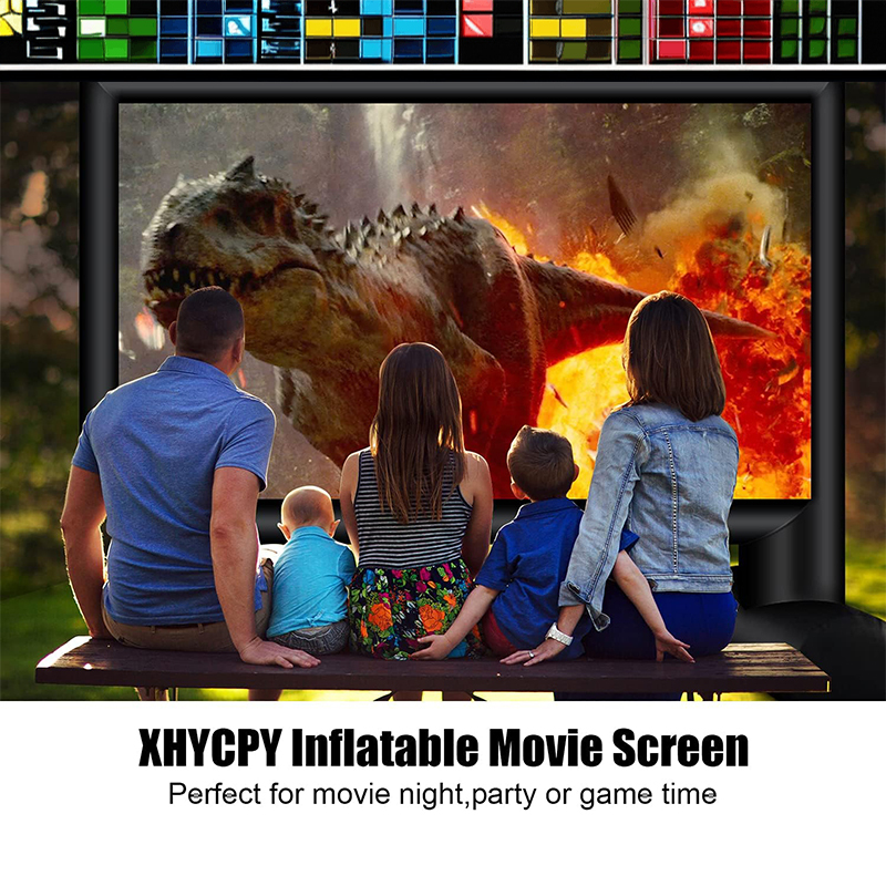 XHYCPY 16ft Inflatable Movie Screen Outdoor Projector Screen with Air Blower Storage Bag - Front/Rear Projection, Easy Set Up Blow Up Screen for Backyard Movie Night, Theme Parties, Celebrations