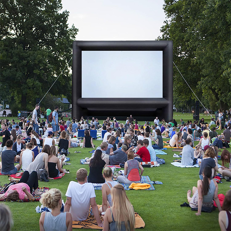 XHYCPY 22 feet Projector Screen - Inflatable Outdoor and Indoor Theater Movie Screens - Includes Rope, Blower,Tent Stakes - Great for Outdoor Party Backyard Pool Fun