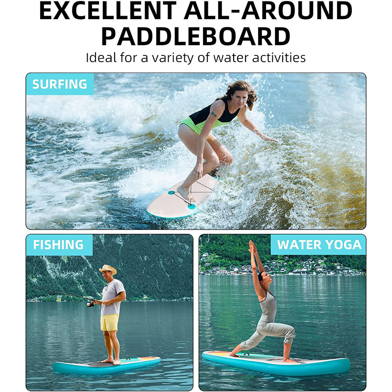 XHYCPY Inflatable Stand Up Paddle Board for Adults/Youth, 10'4" x 31" x 6" Ultralight Inflatable Yoga Board with SUP Accessories Included Fins, Adjustable Paddle, Pump, Backpack, Leash| Surfing Board
