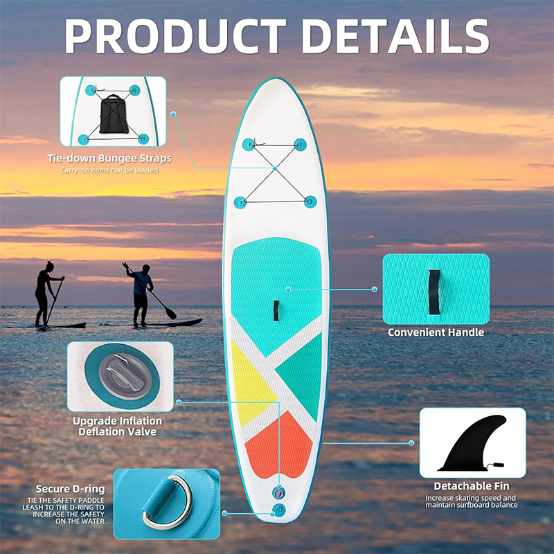 XHYCPY Inflatable Stand Up Paddle Board for Adults/Youth, 10'4" x 31" x 6" Ultralight Inflatable Yoga Board with SUP Accessories Included Fins, Adjustable Paddle, Pump, Backpack, Leash| Surfing Board